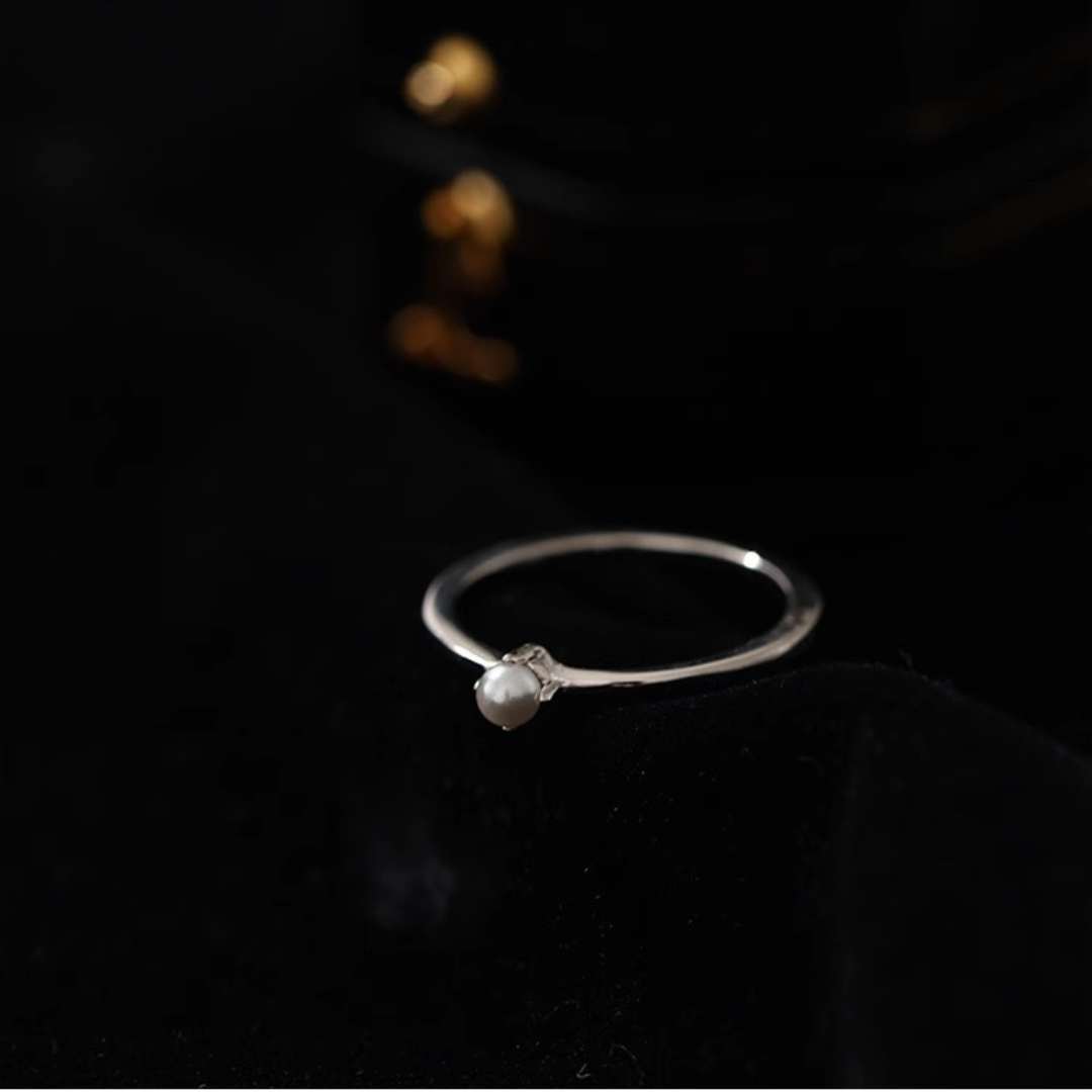 Mini Natural Pearl Custom Engagement Ring