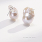 Amara – 14–16mm 18K Gold Plated Large Baroque Pearl Stud Earrings