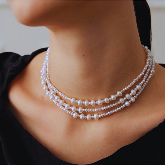 Minimalist Design Oval Freshwater Pearl Multi-Wear Long Necklace - AAA Quality