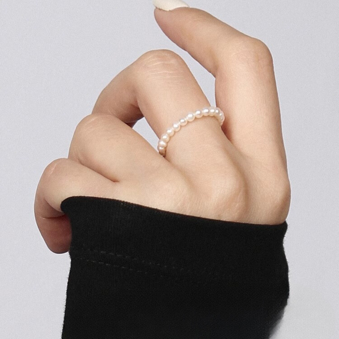 Minimalist Gold Pearl Rings AAA Quality