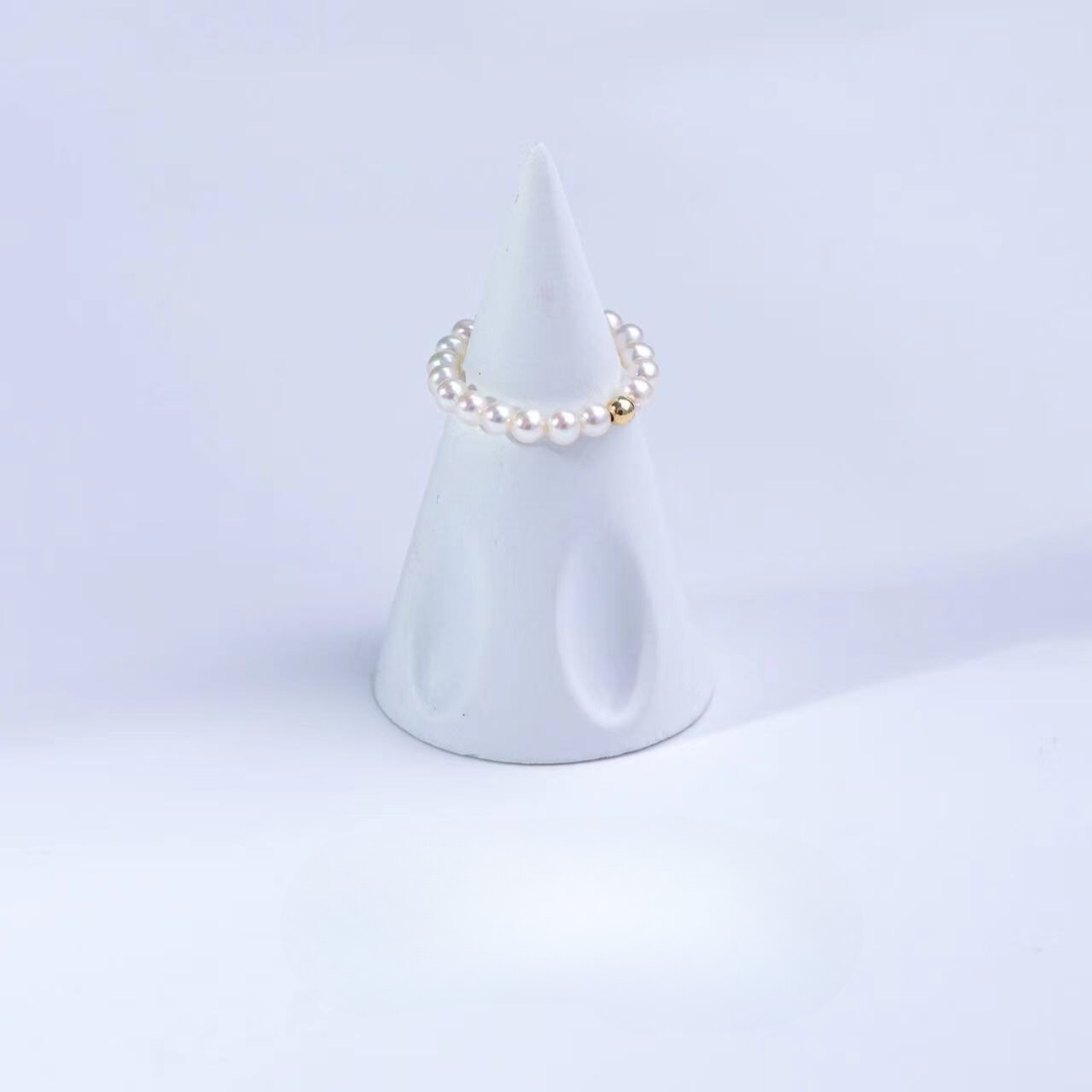 Minimalist Gold Pearl Rings AAA Quality