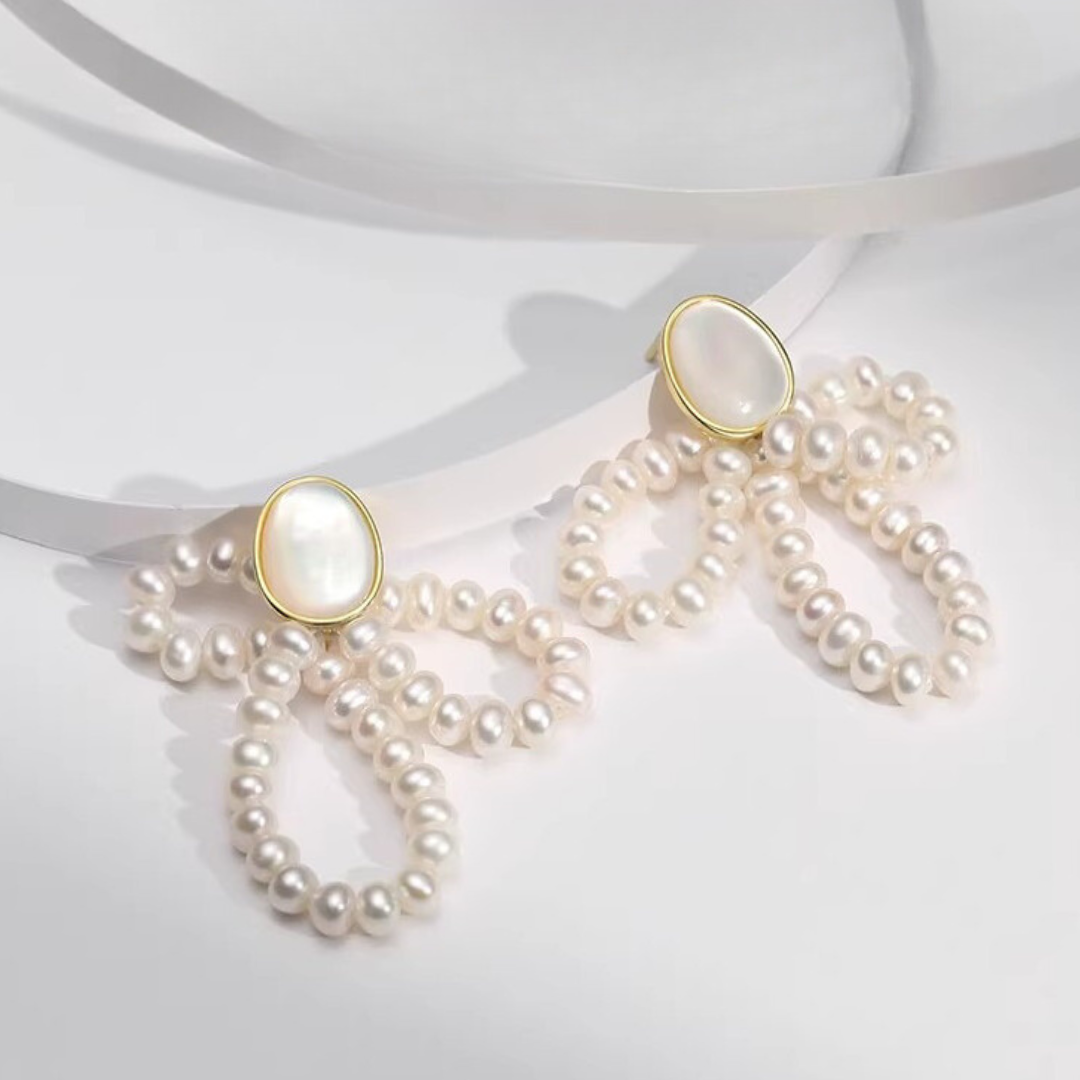 Mother of Aurora Pearl Drop Earrings AAA Quality