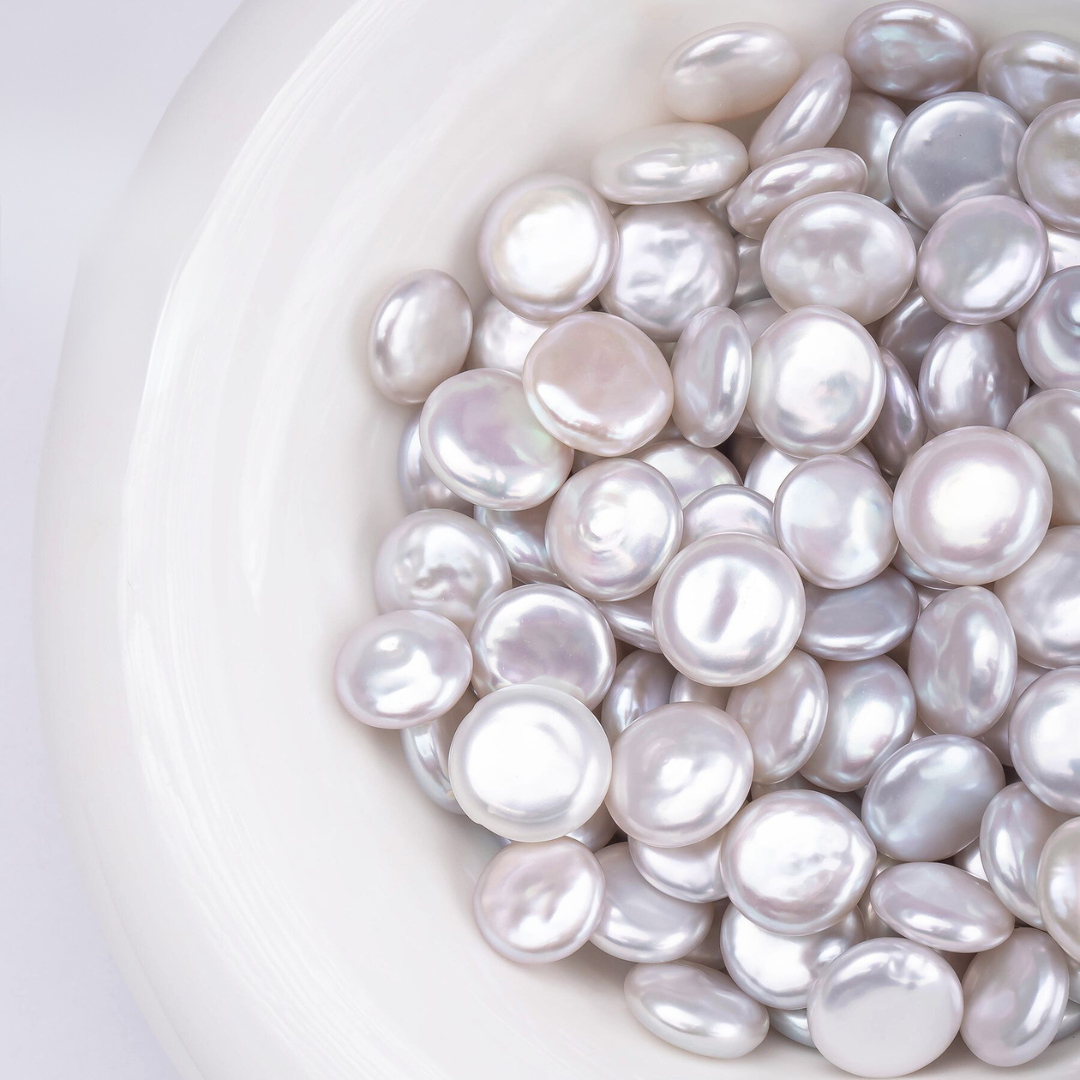 Natural Button Baroque Pearls --AAA Quality