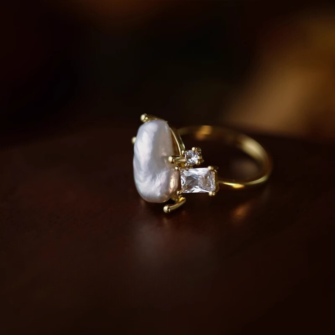 Natural Baroque Freshwater Pearl Customizable Ring