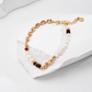 Natural Tiger's Eye and Pearl Mix Personalized Bracelet