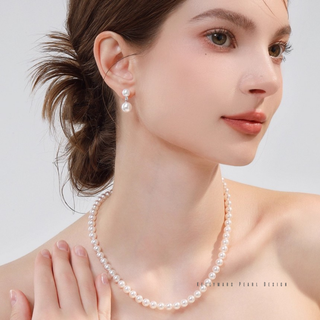 Oria – 5–7.5mm 18K Solid Gold Japanese Akoya Seawater Finest Pearl Earrings