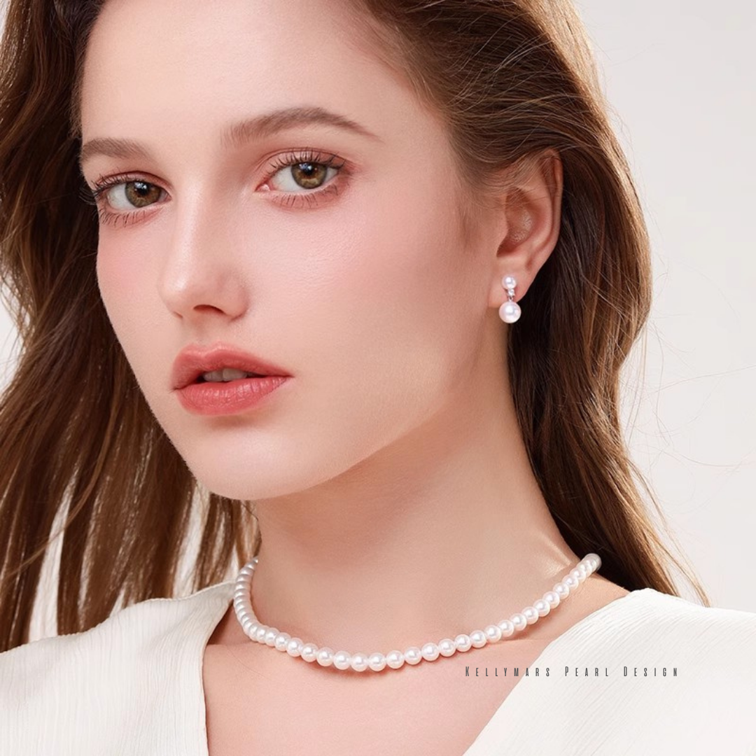 Oria – 5–7.5mm 18K Solid Gold Japanese Akoya Seawater Finest Pearl Earrings