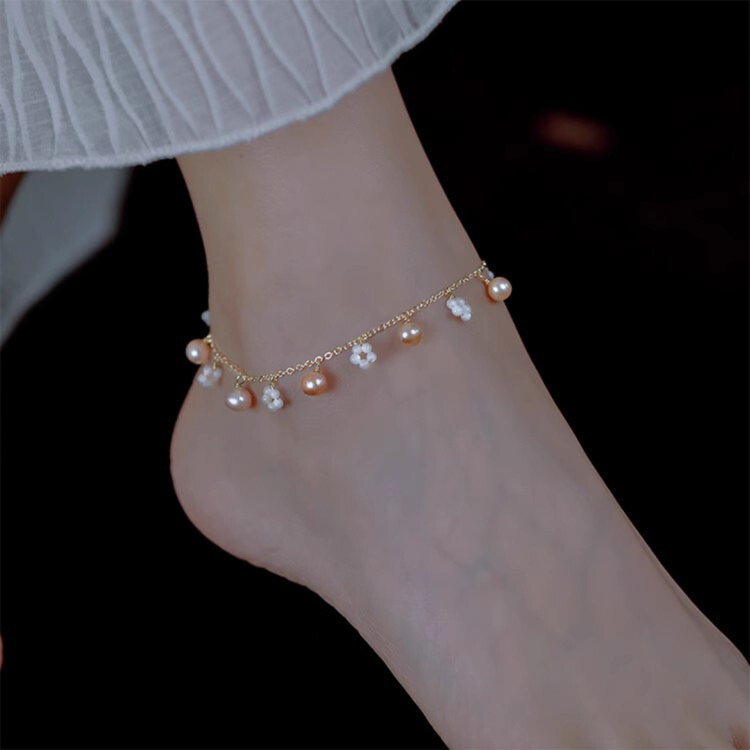 Personalized Natural Freshwater Pearl Anklet