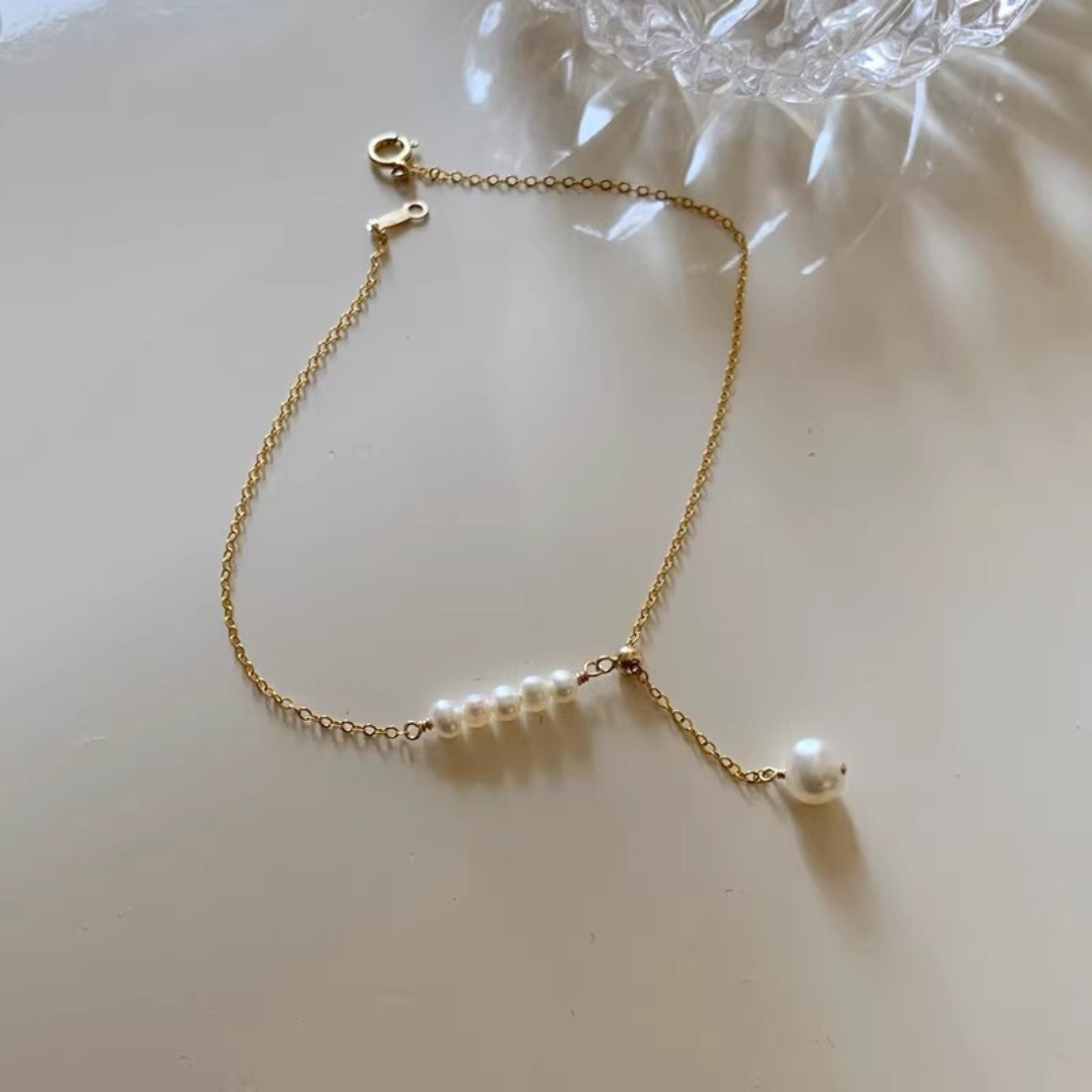 Personalized Natural Freshwater Pearl Anklet