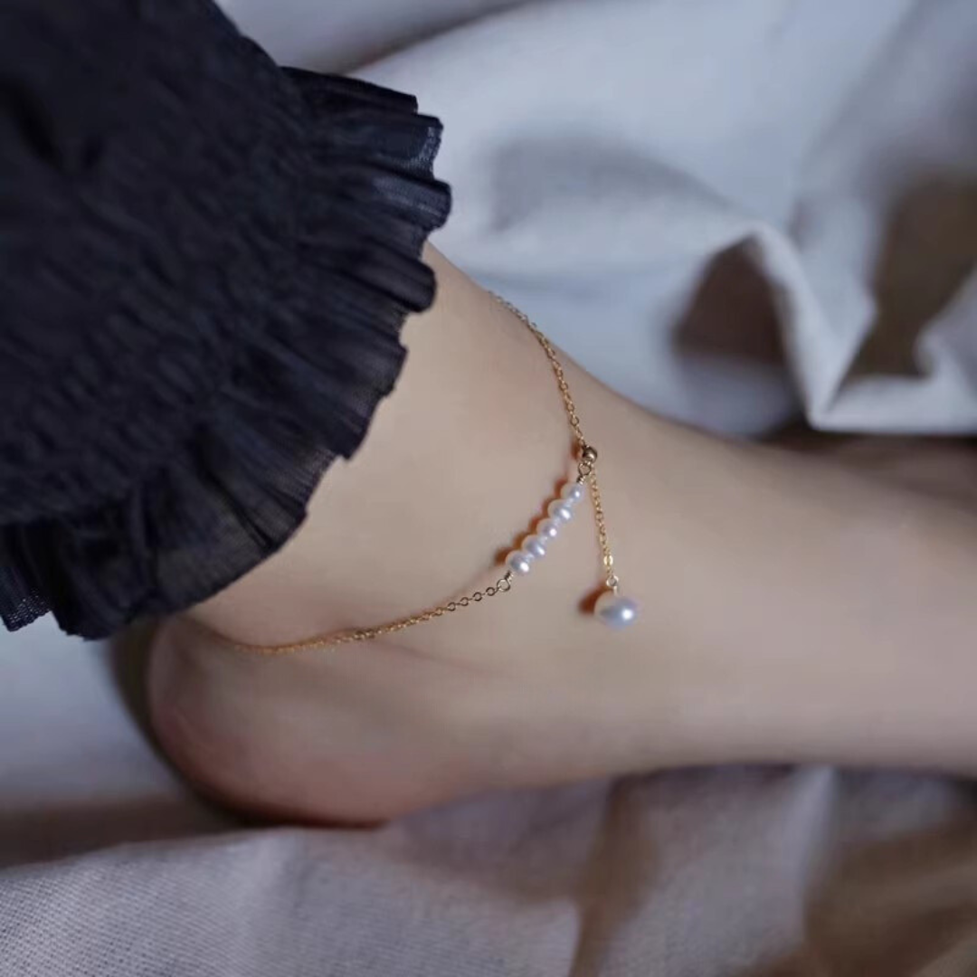 Personalized Natural Freshwater Pearl Anklet