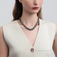 Raven – 8–9mm Black Tahitian Baroque Ripple Pearl Necklace in 925 Sterling Silver