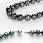 Raven – 8–9mm Black Tahitian Baroque Ripple Pearl Necklace in 925 Sterling Silver