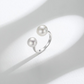 Silver Dainty Aurora Pearl Rings AAA Quality