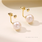 Solstice – 9–9.5mm Natural Freshwater Pearl Drop Earrings with Detachable Gold Bead for Two-Way Styling