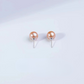 5mm-7.5mm Sterling Silver Orange Aurora Pearl Stud Earrings AAA Quality