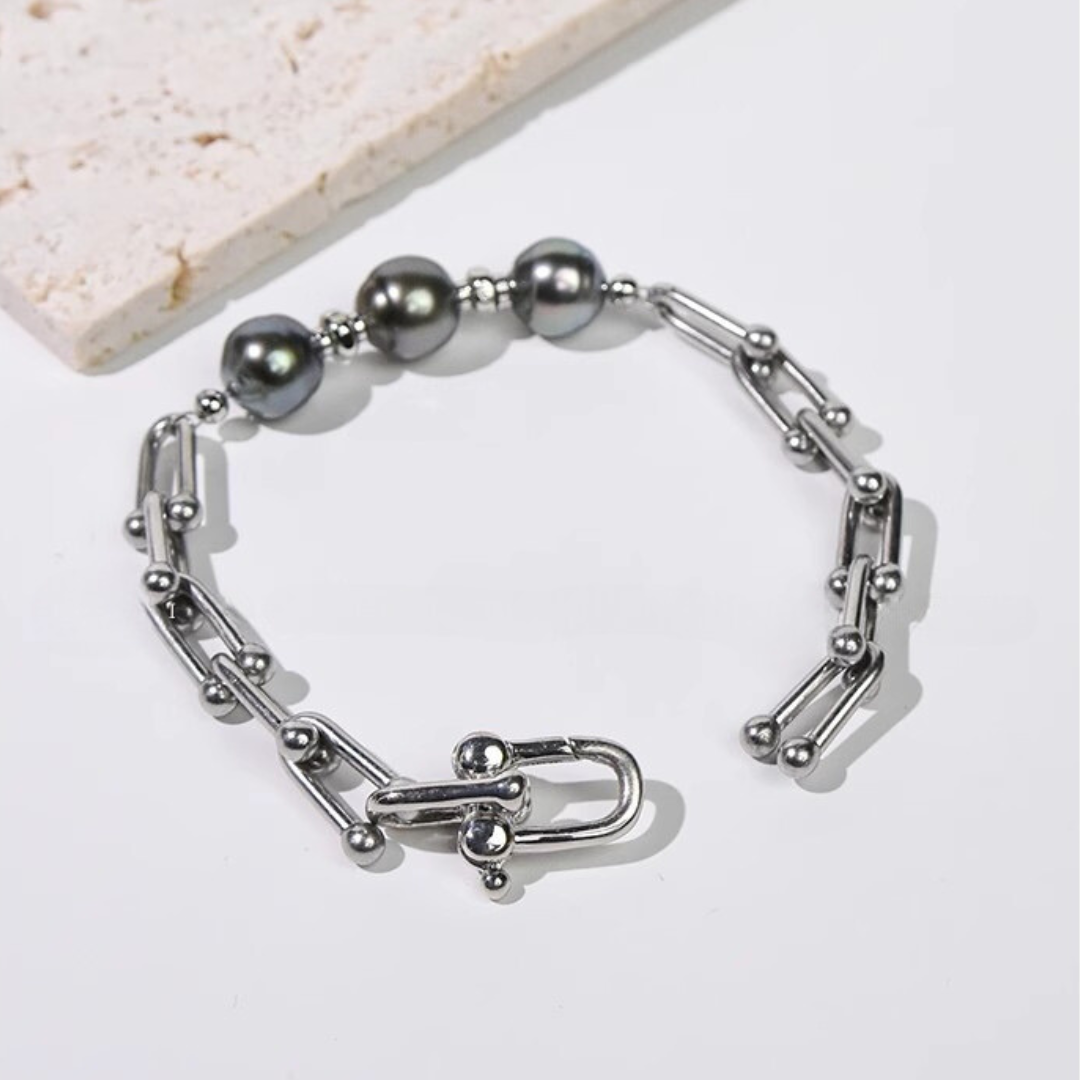 Black Thread Tahitian Pearl Bracelet for Boyfriend