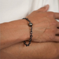 9mm-9.5mm Tahitian Pearl Bracelet Rhodium-Plated Cross Chain for Men - AAA Quality