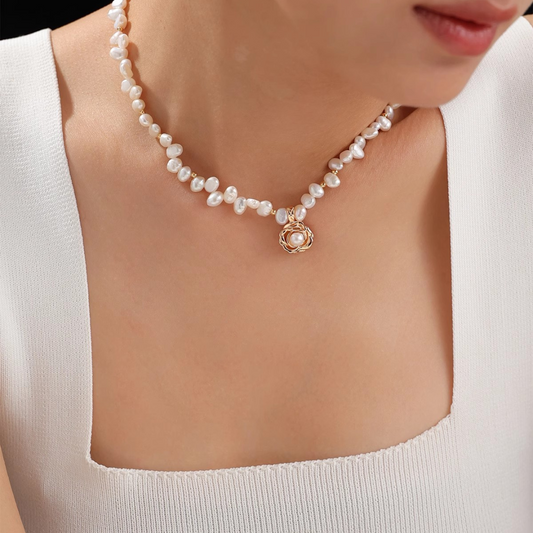 Unique Design Baroque Petal Pearl Necklace