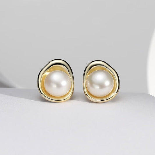 Vintage Aurora Pearl Studs Earrings AAA Quality