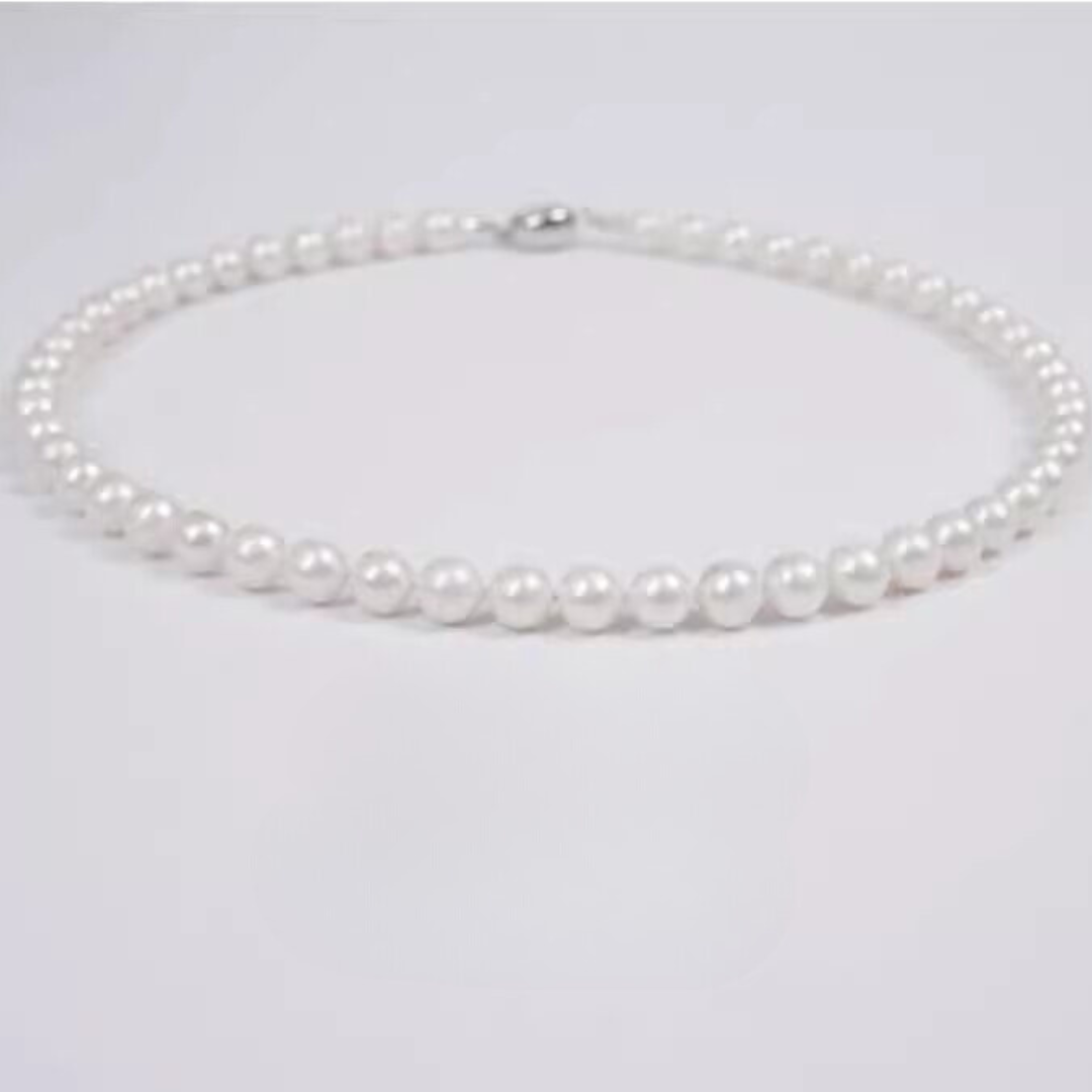 White Aurora Freshwater Pearl Necklace for Men Gift