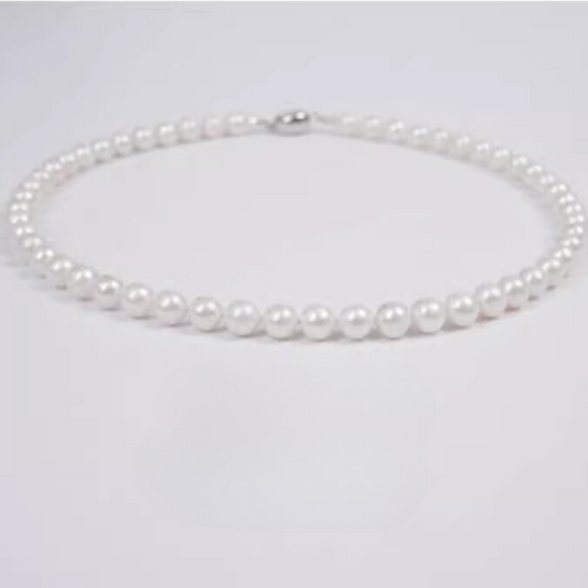 White Aurora Freshwater Pearl Necklace for Men Gift