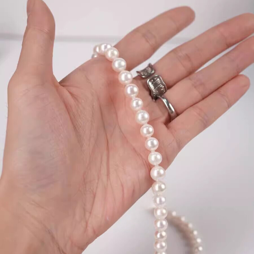 White Aurora Freshwater Pearl Necklace for Men Gift