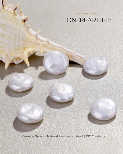 AAA Quality Natural Baroque Freshwater Button-Shaped Pearl – DIY Earrings, Bracelet & Necklace Jewelry Making Supplies Onepearlife