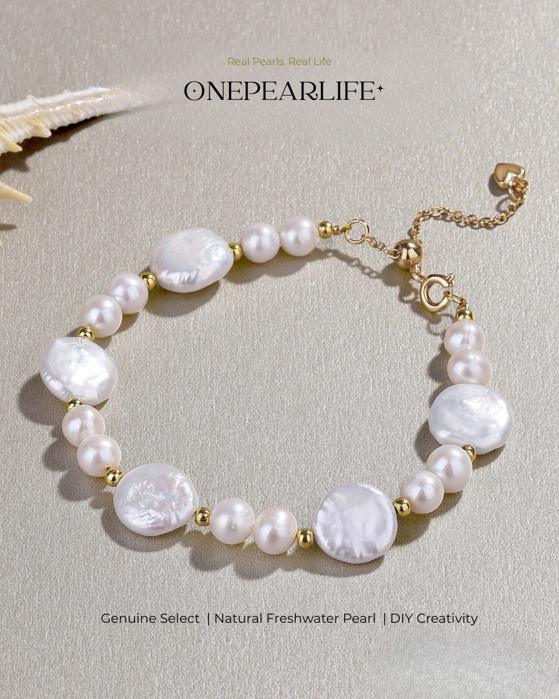 AAA Quality Natural Baroque Freshwater Button-Shaped Pearl – DIY Earrings, Bracelet & Necklace Jewelry Making Supplies Onepearlife