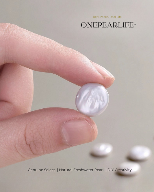 AAA Quality Natural Baroque Freshwater Button-Shaped Pearl – DIY Earrings, Bracelet & Necklace Jewelry Making Supplies Onepearlife