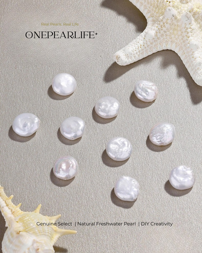 AAA Quality Natural Baroque Freshwater Button-Shaped Pearl – DIY Earrings, Bracelet & Necklace Jewelry Making Supplies Onepearlife