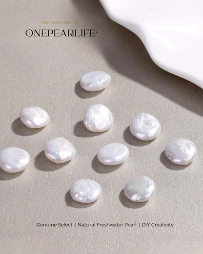 AAA Quality Natural Baroque Freshwater Button-Shaped Pearl – DIY Earrings, Bracelet & Necklace Jewelry Making Supplies Onepearlife