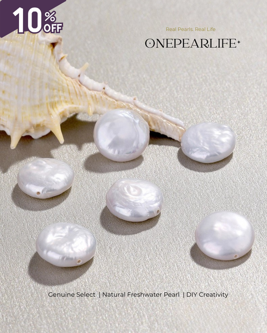 AAA Quality Natural Baroque Freshwater Button-Shaped Pearl – DIY Earrings, Bracelet & Necklace Jewelry Making Supplies Onepearlife