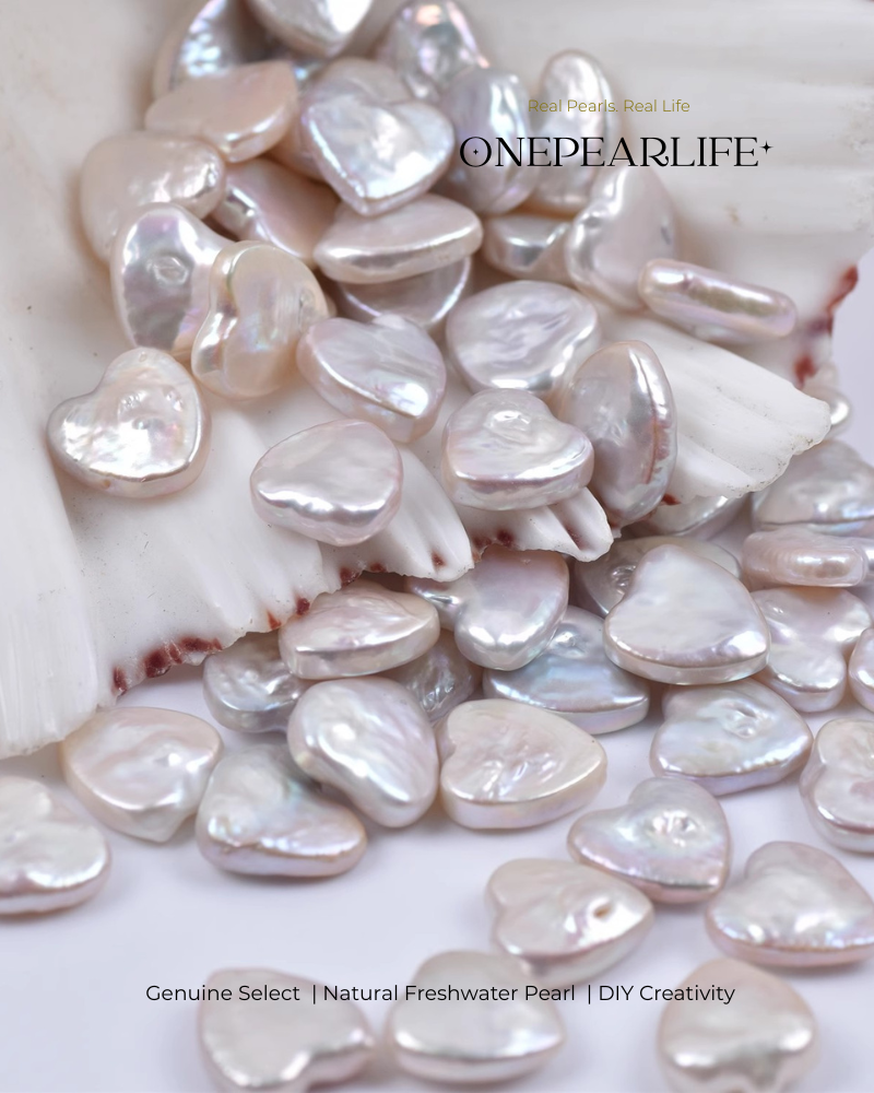 AAA quality baroque pearl heart for necklace, bracelet, earrings making