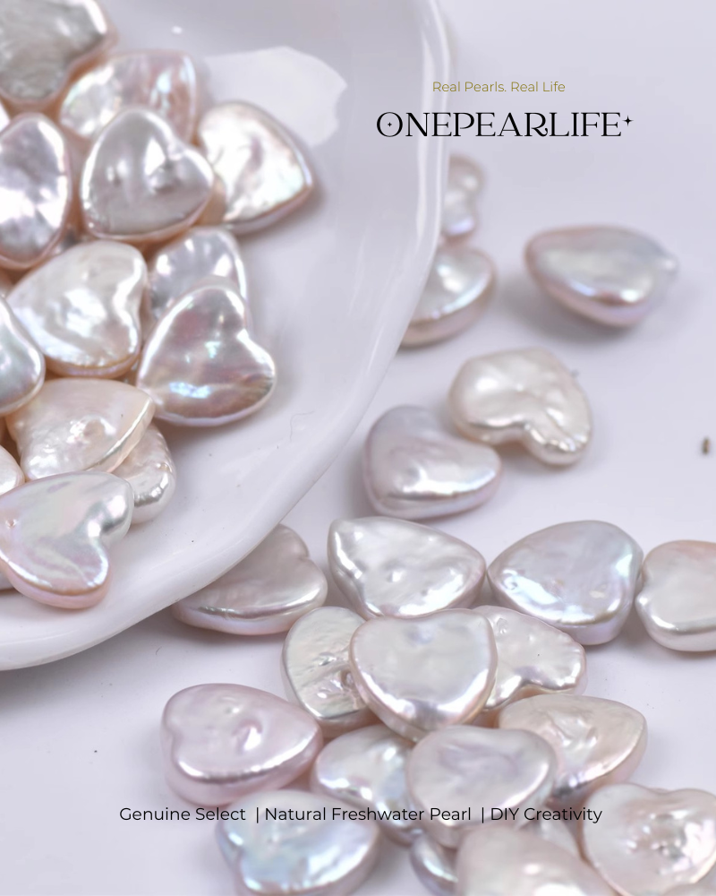 Unique natural baroque heart pearl – handmade jewelry supplies