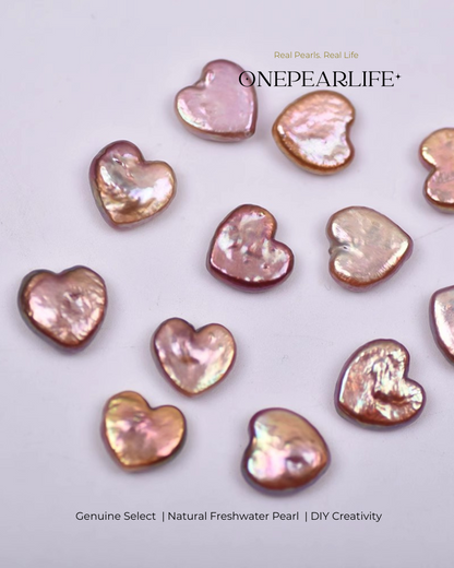 purple freshwater baroque heart-shaped pearl