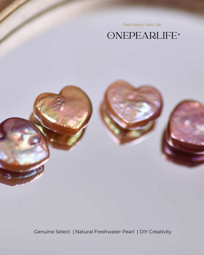 Nice Purple freshwater baroque heart-shaped pearl