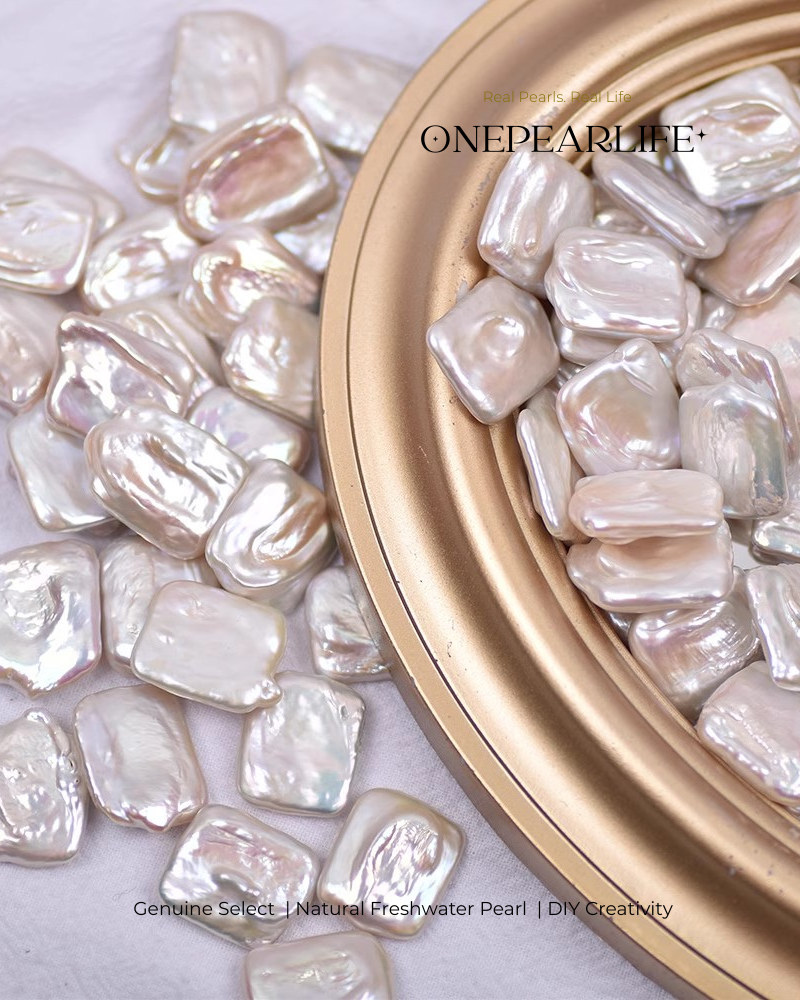 AAA Quality White Baroque Button Freshwater Pearl – Handmade Jewelry Bead