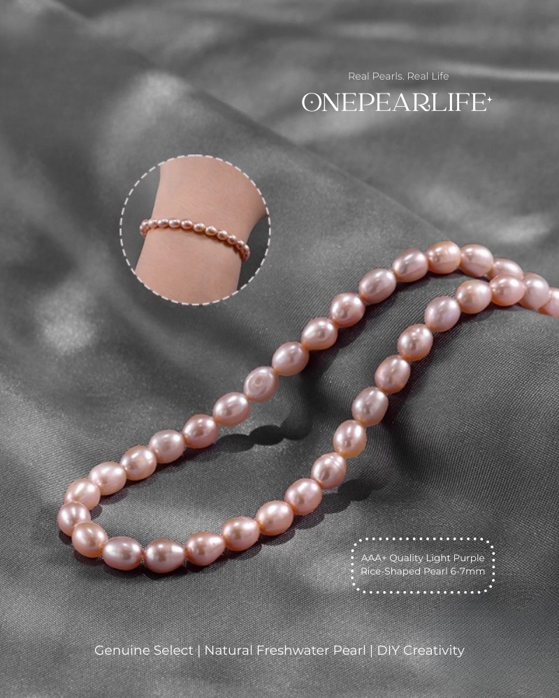 AAA Quality Natural Freshwater Rice-Shaped Full-Drilled Pearl Beads – DIY Necklace & Bracelet Jewelry Making Supplies (Full Strand) Onepearlife