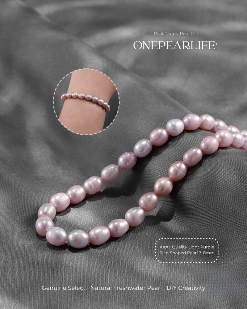 AAA Quality Natural Freshwater Rice-Shaped Full-Drilled Pearl Beads – DIY Necklace & Bracelet Jewelry Making Supplies (Full Strand) Onepearlife