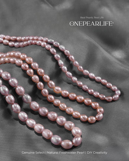 AAA Quality Natural Freshwater Rice-Shaped Full-Drilled Pearl Beads – DIY Necklace & Bracelet Jewelry Making Supplies (Full Strand) Onepearlife