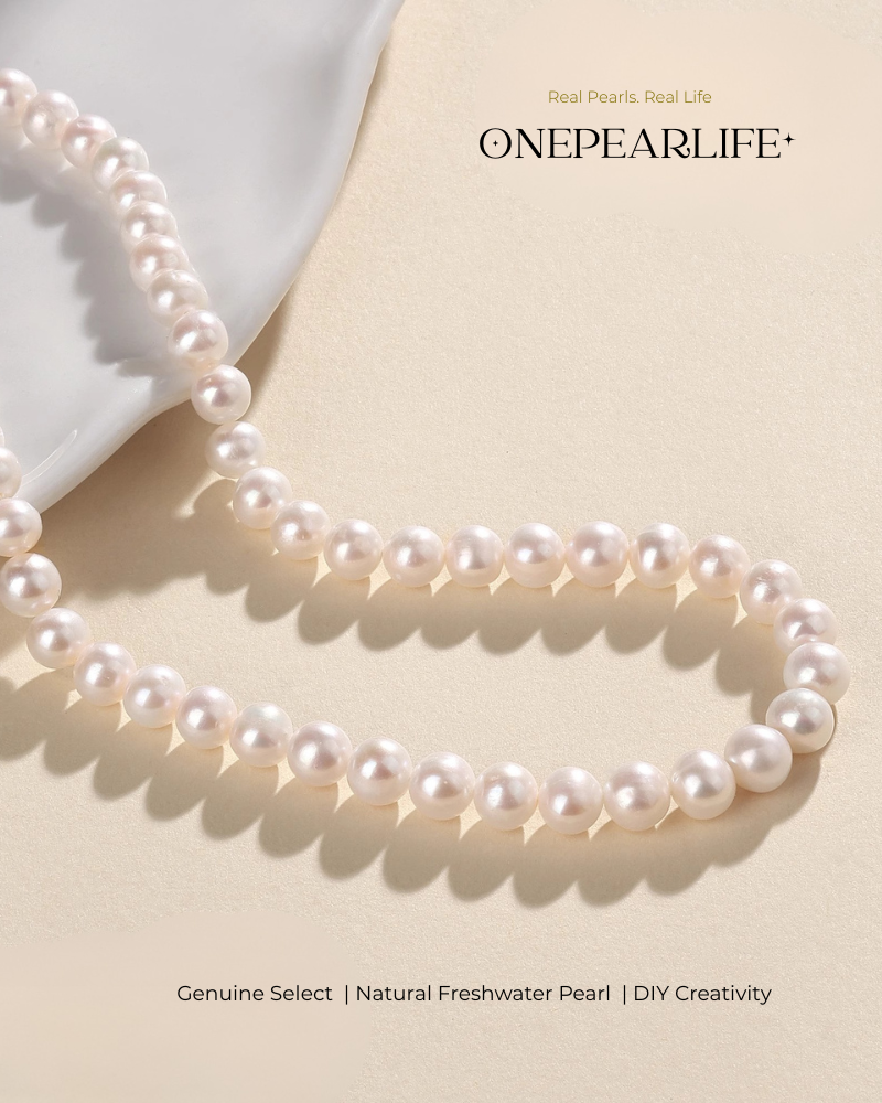 natural freshwater round pearls for DIY necklaces and bracelets