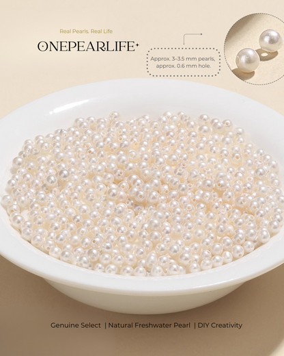 Natural round freshwater pearls for DIY jewelry crafting and personalized designs