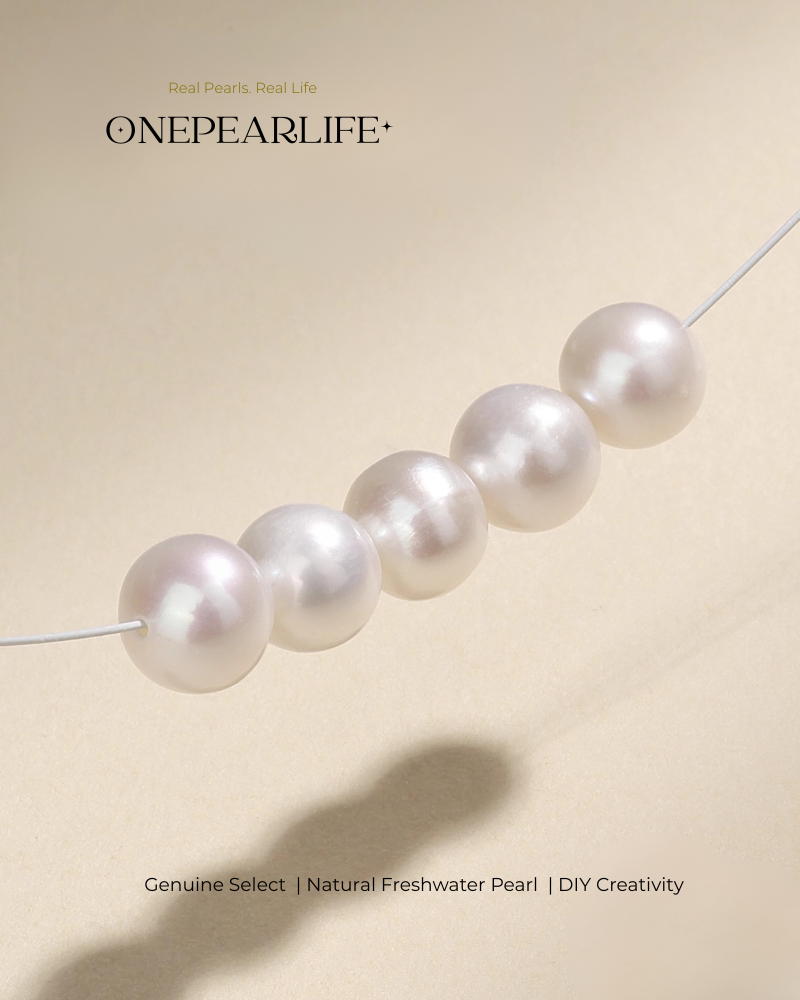 Artisan jewelry supplies – round freshwater pearls
