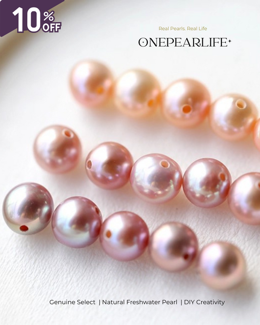 AAA Quality Natural Freshwater Multicolor Round Pearl Beads – DIY Earrings, Bracelet & Necklace Jewelry Making Supplies (Per Pair)