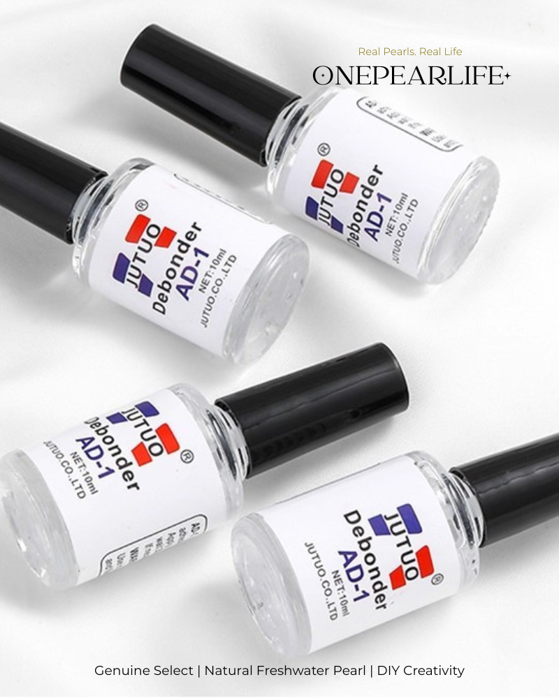 Close-up of AD-1 glass bottle DIY glue remover