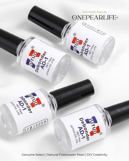 Close-up of AD-1 glass bottle DIY glue remover