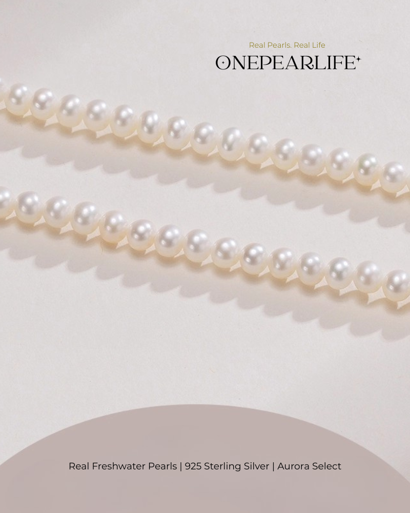 Althea – AAA Quality Mini Freshwater Pearl Jewelry Set | Necklace & Bracelet (4–4.5mm, 925 Sterling Silver)