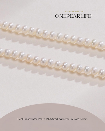 Althea – AAA Quality Mini Freshwater Pearl Jewelry Set | Necklace & Bracelet (4–4.5mm, 925 Sterling Silver)