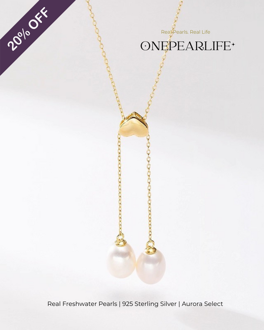Marielle – AAA Quality Oval Freshwater Pearl Pendant Necklace with Y-Shaped Chain | 8–9mm | 18K Gold Vermeil