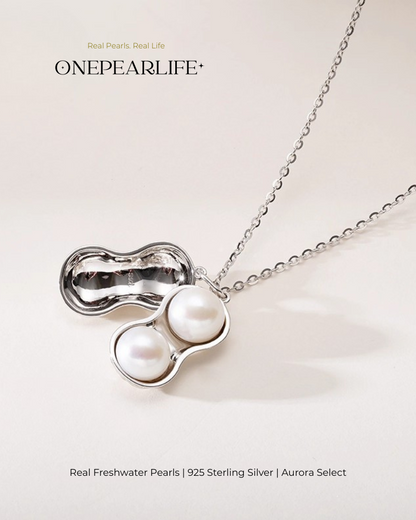 Aurea – AAA Quality Natural Freshwater Peanut-Shape Button Pearl Pendant | 6–6.5mm | 18K Gold Vermeil or 925 Sterling Silver
